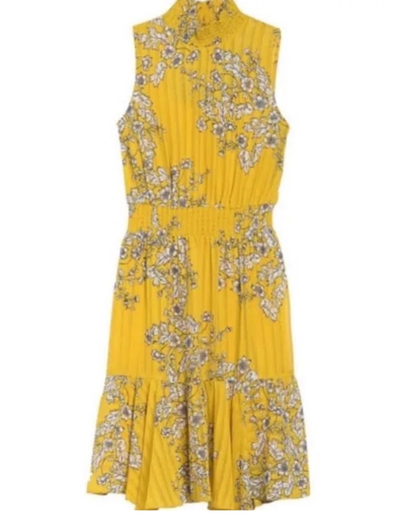 Nanette Lepore smocked neck floral sleeveless women's dress size 8
